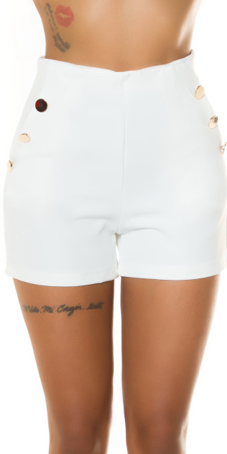 hoge taille shorts met zakken wit